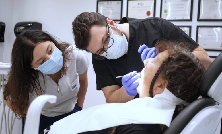 Dental patient receiving treatment in Turkey, part of her dental travel experience in 2025